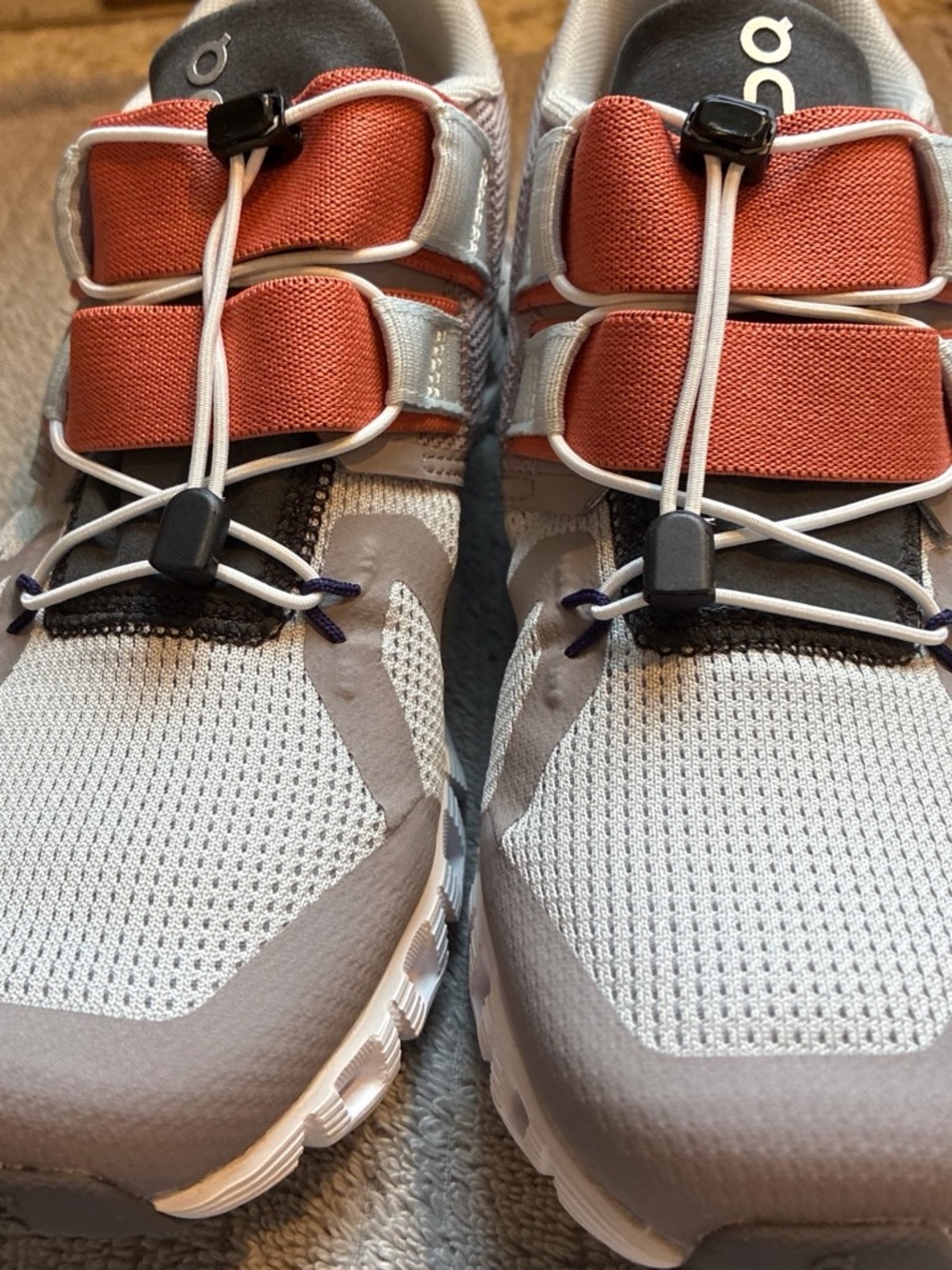 On Running Women's Gray and Rust Athletic Sneakers